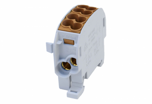 SIMET - BLOK ROZDZIELCZY ODGAŁĘŹNY SCB 25-5X AL/CU 80110 SIMBLOCK BRĄZOWY - 81501015