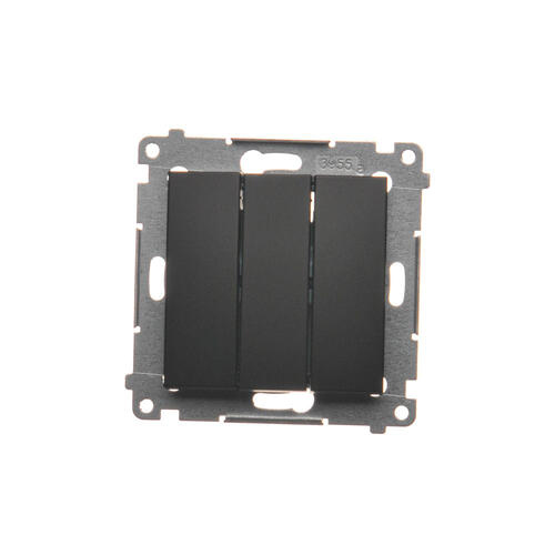 KONTAKT SIMON - Łącznik potrójny z podświetleniem LED (moduł) 10AX, 250V~, szybkozłącza; czarny - DW31L.01/49