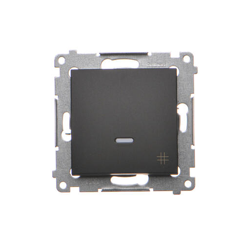 KONTAKT SIMON - Łącznik krzyżowy z podświetleniem LED (moduł) 10AX, 250V~, szybkozłącza; czarny - DW7L.01/49