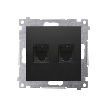 KONTAKT SIMON - Gniazdo telefoniczne podwójne RJ12 (moduł); czarny - DT2.01/49