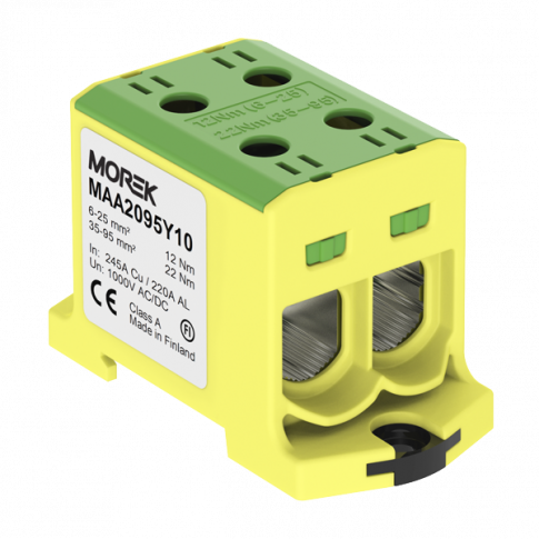 MOREK - OTL95-2  żółto-zielony 2xAl/Cu 6-95mm2 1000V AC/1500V DC Zacisk uniwersalny - MAA2095Y10