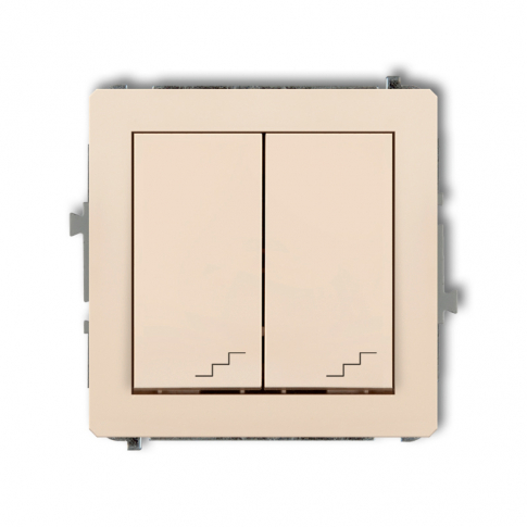 KARLIK - DECO; Mechanizm łącznika podwójnego schodowego beż - 1DWP-33
