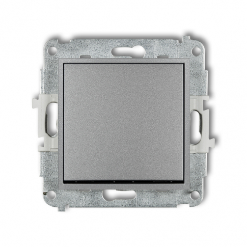KARLIK - Mechanizm łącznika zwiernego, jednobiegunowego  bez piktogramu crebrny metalik Mini - 7MWP-4.1
