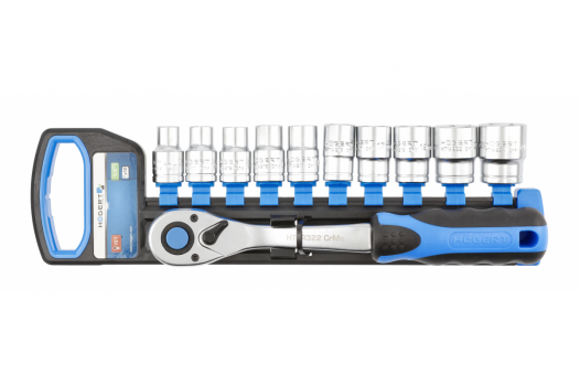 HOGERT - GRZECHOTKA 1/2", 72 ZĘBY, CRMO Z ZESTAWEM NASADEK - HT1R332