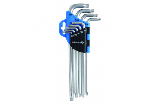 HOGERT - KLUCZE TORX EKSTRA DŁUGIE, KPL 9 CZ - HT1W818