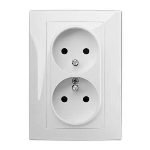 ELEKTRO-PLAST NASIELSK - VESTRA Gniazdo podtynkowe 2X2P+Z MONOLIT, z ramką, kolor biały. - 3835-00