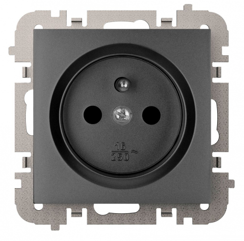 ELEKTRO-PLAST NASIELSK - GNIAZDO POJEDYNCZE 2P+Z CZARNY VESTRA - 3833-19