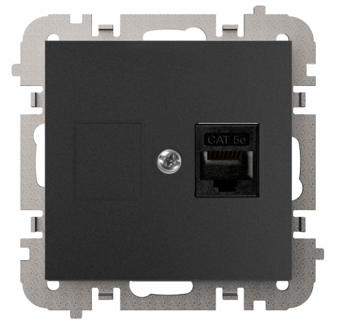 ELEKTRO-PLAST NASIELSK - GNIAZDO KOMPUTEROWE POJEDYNCZE 1X RJ45 CZARNY VESTRA - 3848-19