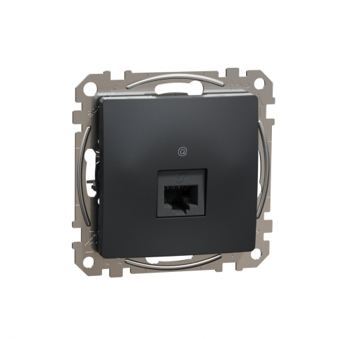SCHNEIDER ELECTRIC - GNIAZDO KOMPUTEROWE POJEDYNCZE RJ45 KAT.5E UTP CZARNY ANTRACYT SEDNA DESIGN - SDD114451
