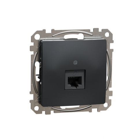 SCHNEIDER ELECTRIC - GNIAZDO KOMPUTEROWE POJEDYNCZE RJ45 KAT.6 UTP CZARNY ANTRACYT SEDNA DESIGN - SDD114461