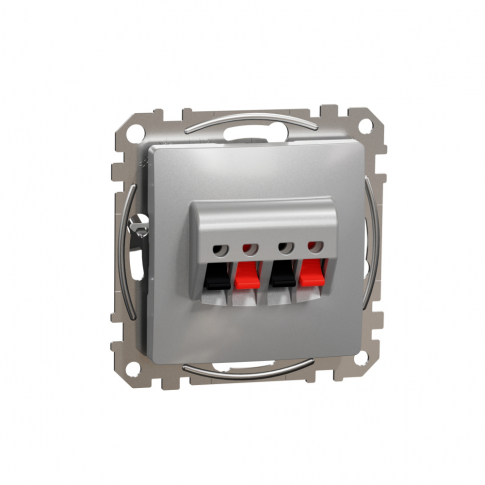 SCHNEIDER ELECTRIC - Gniazdo 2x głośnikowe, srebrne aluminium Sedna Design - SDD113411