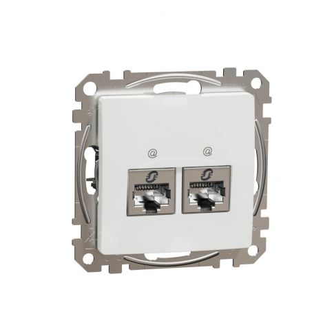 SCHNEIDER ELECTRIC - Sedna Design, Gniazdo komputerowe 2xRJ45 kat.6 STP, białe - SDD111462S