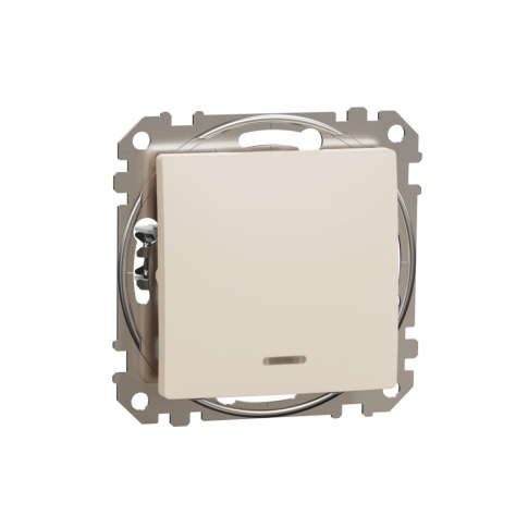 SCHNEIDER ELECTRIC - Sedna Design, Łącznik 2-biegunowy 16AX z sygnalizacją załączenia, beżowy - SDD112162N