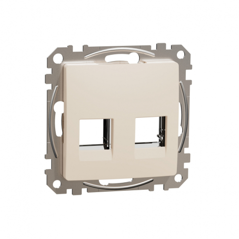 SCHNEIDER ELECTRIC - Sedna Design, Płytka centralna 2xRJ45 do wkładów 5e-6 UTP AMP, beżowy - SDD112442C