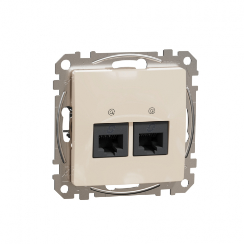 SCHNEIDER ELECTRIC - Sedna Design, Gniazdo komputerowe 2xRJ45 kat.5e UTP, beżowy - SDD112452