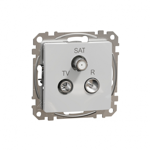 SCHNEIDER ELECTRIC - Sedna Design, Gniazdo  R/TV/SAT przelotowe (7dB), srebrne aluminium - SDD113484