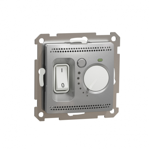SCHNEIDER ELECTRIC - Sedna Design, Regulator temperatury do ogrzewania podłogowego, srebrne aluminium - SDD113507