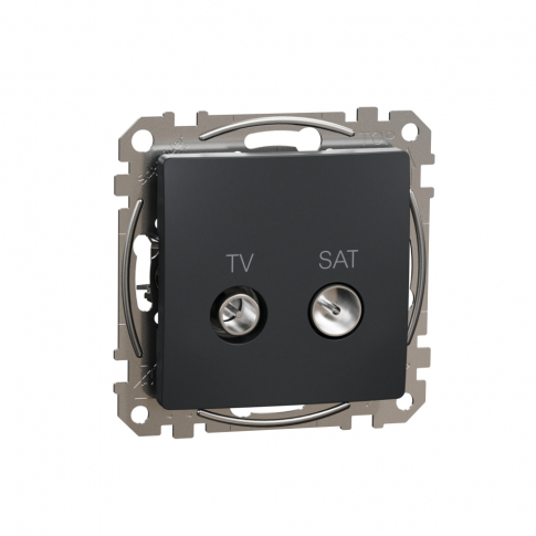 SCHNEIDER ELECTRIC - GNIAZDO ANTENOWE TV-SAT KOŃCOWE 4DB CZARNY ANTRACYT SEDNA DESIGN - SDD114471S