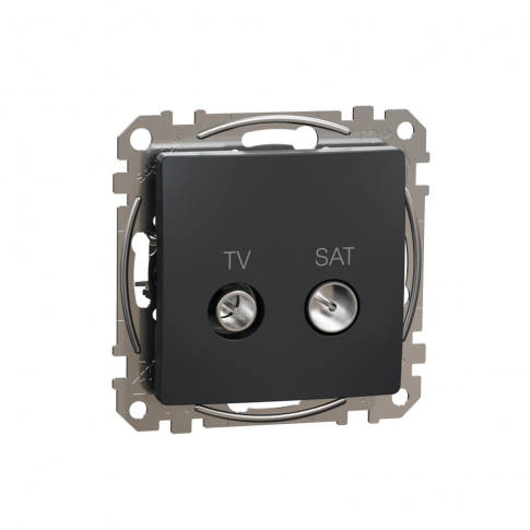 SCHNEIDER ELECTRIC - GNIAZDO ANTENOWE TV-SAT PRZELOTOWE 7DB CZARNY ANTRACYT SEDNA DESIGN - SDD114474S