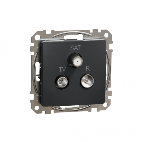 SCHNEIDER ELECTRIC - GNIAZDO ANTENOWE R-TV-SAT PRZELOTOWE 7DB CZARNY ANTRACYT SEDNA DESIGN - SDD114484