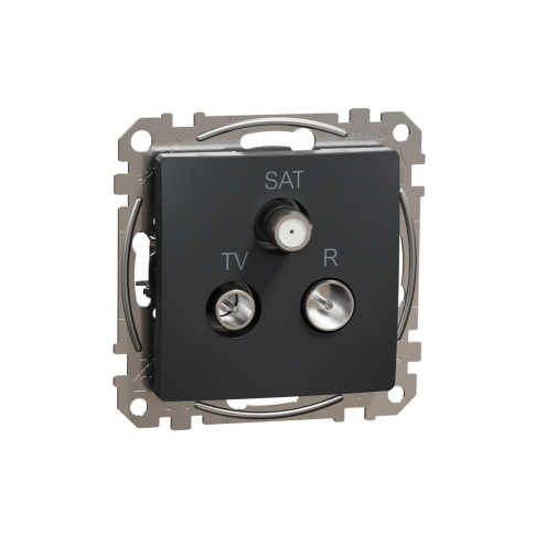SCHNEIDER ELECTRIC - GNIAZDO ANTENOWE R-TV-SAT PRZELOTOWE 10DB CZARNY ANTRACYT SEDNA DESIGN - SDD114488