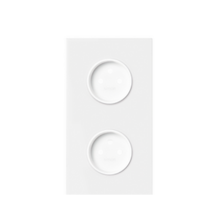 KONTAKT SIMON - Panel 2-krotny: 2 gniazda zasilające; biały mat - 10020220-230