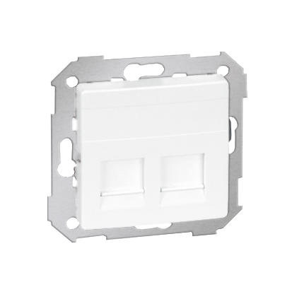 KONTAKT SIMON - Pokrywa 2x gniazdo RJ45, płaska z żaluzjami (moduł); biały - 82006-30