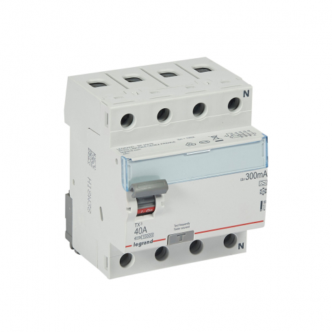 LEGRAND - WYŁĄCZNIK RÓŻNICOWY 40A 300MA 4-POLOWY TYP A SERII TX3 P 304 - 411785