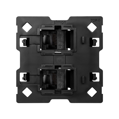 KONTAKT SIMON - Adapter na 2 złącza RJ45, kompatybilny z formatem Keystone i Systimax (mechanizm, bez ramki montażowej) - 10000002-039
