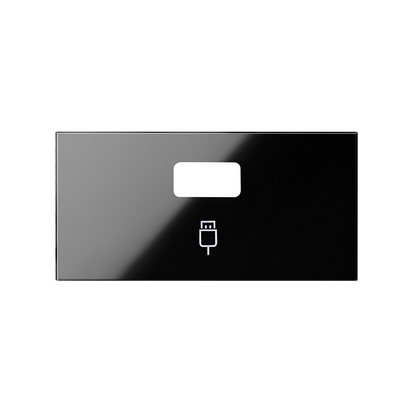 KONTAKT SIMON - Pokrywa do gniazda USB pojedynczego (mechanizm 1/2); czarny - 10001091-138