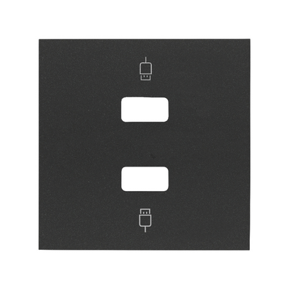 KONTAKT SIMON - Pokrywa do gniazda USB podwójnego; czarny mat - 10001090-238