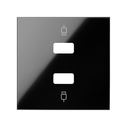 KONTAKT SIMON - Pokrywa do gniazda USB podwójnego; czarny - 10001090-138