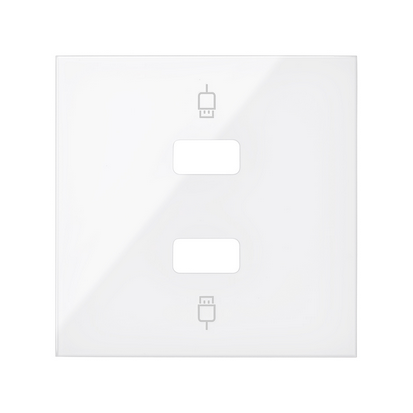 KONTAKT SIMON - Pokrywa do gniazda USB podwójnego; biały - 10001090-130