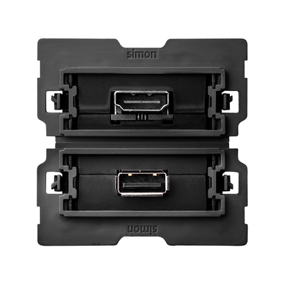 KONTAKT SIMON - Gniazdo HDMI, v 1.4 żeńskie + USB, 2.0, typ A żeńskie (mechanizm, bez ramki montażowej) - 10000563-039