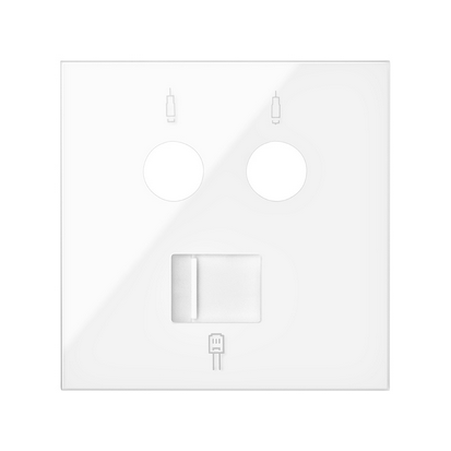 KONTAKT SIMON - Pokrywa gniazda antenowego R/TV-SAT + komputerowe RJ45 kat.6 ; biały - 10000072-130