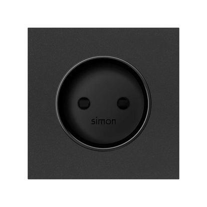 KONTAKT SIMON - Pokrywa do gniazda bez uziemienia; czarny mat - 10000040-238