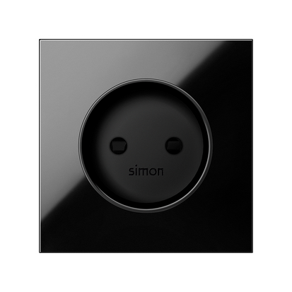 KONTAKT SIMON - Pokrywa do gniazda bez uziemienia; czarny - 10000040-138