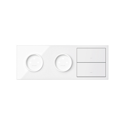 KONTAKT SIMON - Panel 3-krotny: 2 gniazda + 2 klawisze; biały - 10020310-130