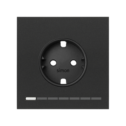 KONTAKT SIMON - Panel 1-krotny: iO, gniazdo z uziemieniem schuko; czarny mat - 10021108-238