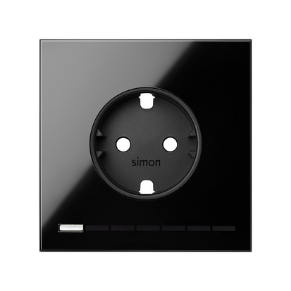 KONTAKT SIMON - Panel 1-krotny: iO, gniazdo z uziemieniem schuko; czarny - 10021108-138