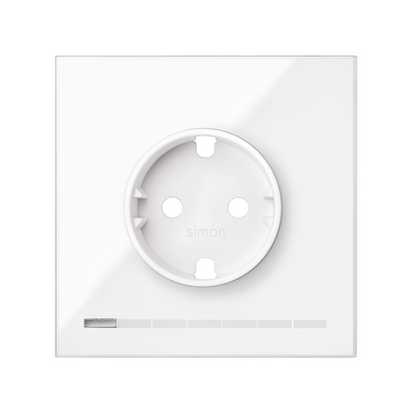 KONTAKT SIMON - Panel 1-krotny: iO, gniazdo z uziemieniem schuko; biały - 10021108-130