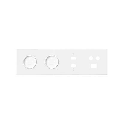 KONTAKT SIMON - Panel 4-krotny: 2 gniazda + HDMI + USB + TV/SAT+ RJ45; biały mat - 10020406-230