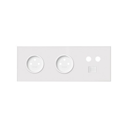 KONTAKT SIMON - Panel 3-krotny: 2 gniazda + 1 TV + 1 RJ45; biały mat - 10020316-230