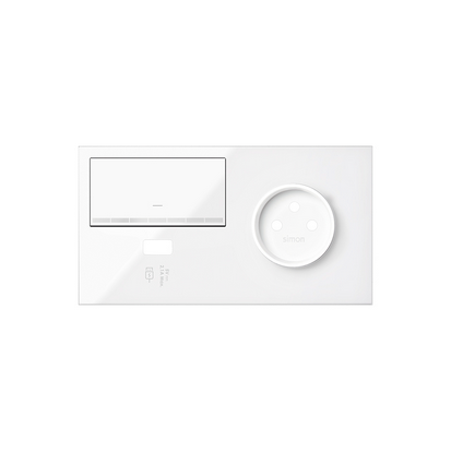 KONTAKT SIMON - Panel 2-krotny: 1 gniazdo + 1 TV + 1 RJ45; czarny mat - 10020226-238