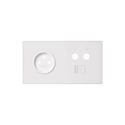 KONTAKT SIMON - Panel 2-krotny: 1 gniazdo + 1 TV + 1 RJ45; biały mat - 10020226-230
