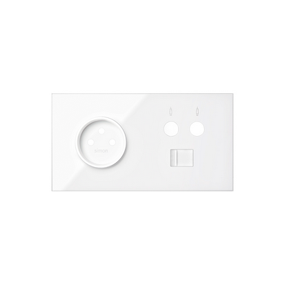 KONTAKT SIMON - Panel 2-krotny: 1 gniazdo + 1 TV + 1 RJ45; biały - 10020226-130