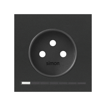 KONTAKT SIMON - Panel 1-krotny: iO, gniazdo z uziemieniem ; czarny mat - 10020126-238