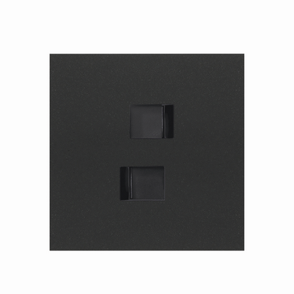 KONTAKT SIMON - Panel 1-krotny: 2 gniazda RJ45; czarny mat - 10020111-238