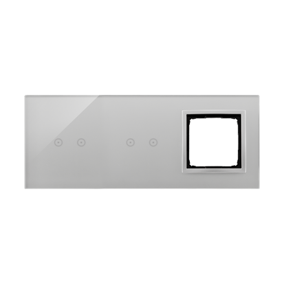 KONTAKT SIMON - PANEL DOTYKOWY S54 TOUCH, 3 MODUŁY, 2 POLA DOTYKOWE POZIOME + 2 POLA DOTYKOWE POZIOME + 1 OTWÓR NA OSPRZĘT S54, SREBRNA MGŁA - DSTR3220/71