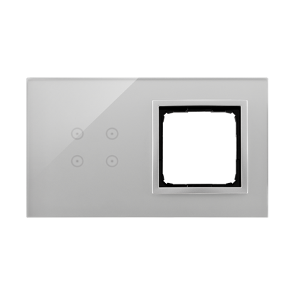 KONTAKT SIMON - PANEL DOTYKOWY S54 TOUCH, 2 MODUŁY, 4 POLA DOTYKOWE + 1 OTWÓR NA OSPRZĘT S54, SREBRNA MGŁA - DSTR240/71